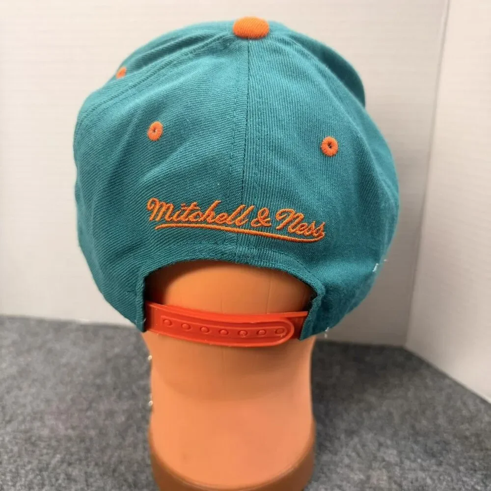 Vintage Miami Dolphins Hat Cap Snap Back One Size Green NFL Mitchell & Ness